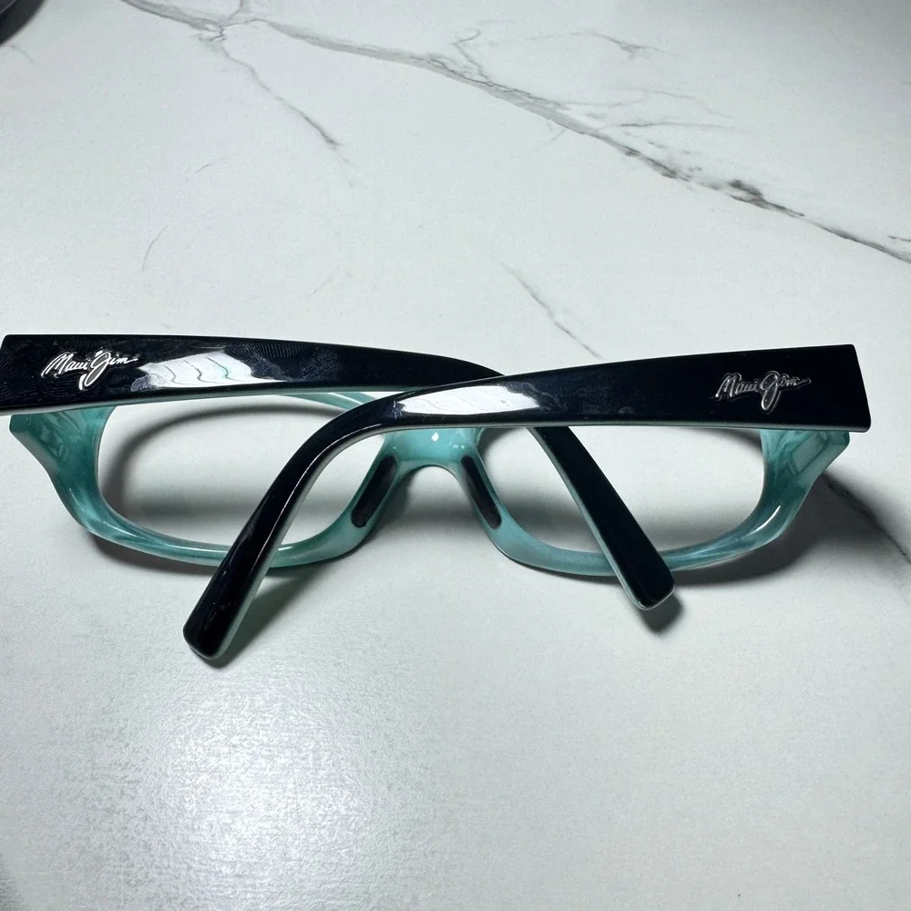 Maui Jim MJ219 Punchbowl Black Teal Rectangular Eyeglass Sunglasses Frames Italy
